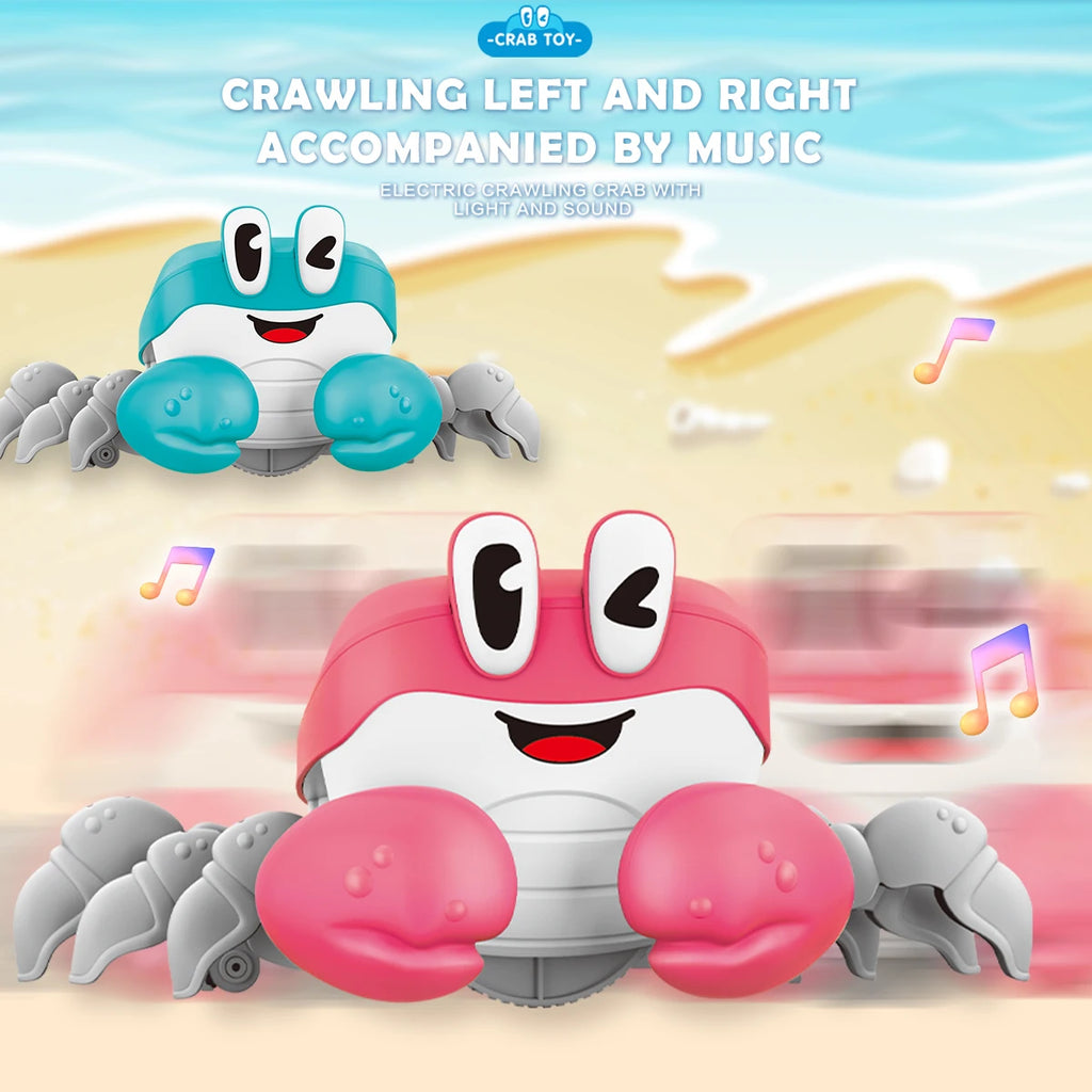 Cartoon Crab Toys for Kids, Electric Pets Musical Dancing Crab Toy Run Away Interactive Gifts for Toddler Baby